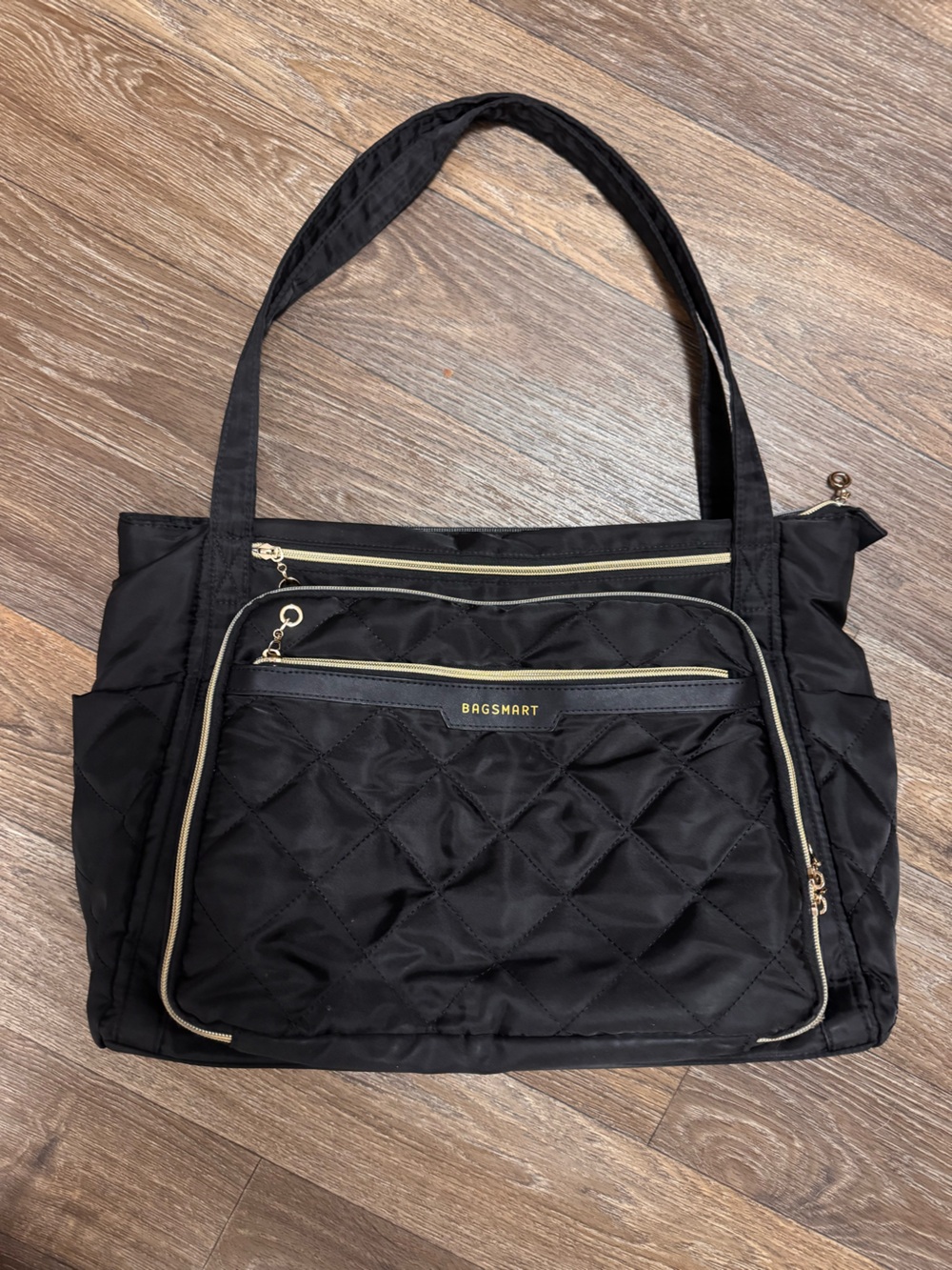 Bagsmart Quilted Pattern Black Work Tote